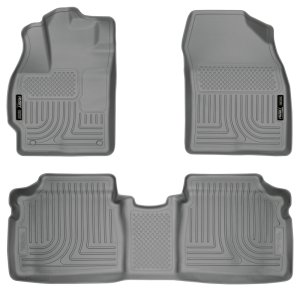 Toyota Prius Floor Liners - Front + Rear - Husky Liners - WeatherBeater - Gray - `10-`12